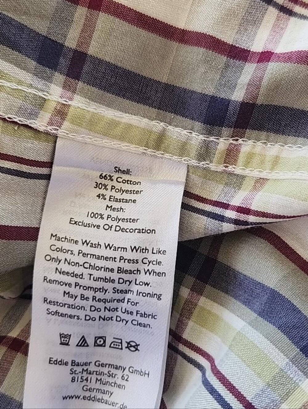 Eddie Bauer Classic Fit Plaid Shirt Men’s XL Stretch - Picture 4 of 4